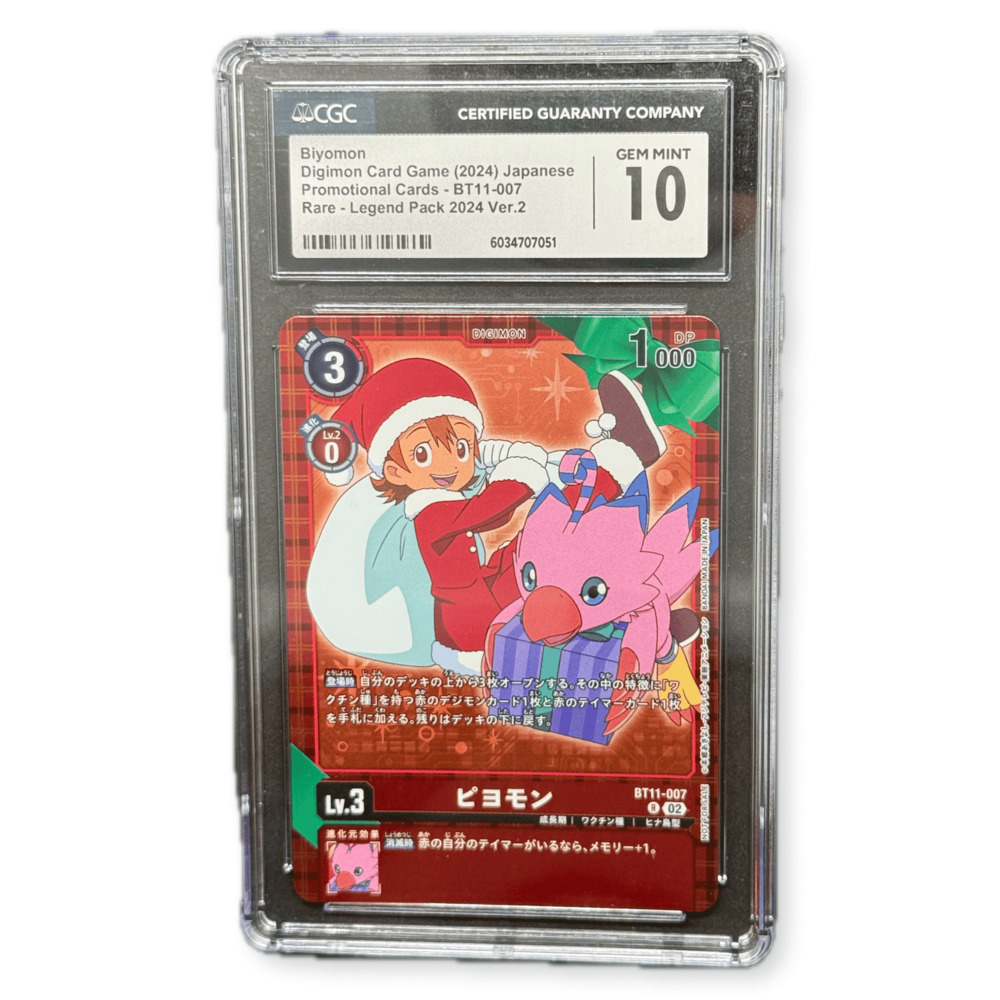 2024 Digimon Biyomon Christmas Promo BT11-007 CGC 10 Japanese Anime Trading Card